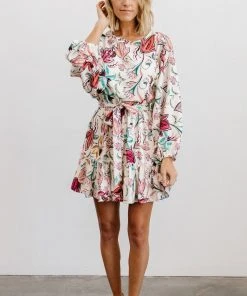 FT Dresses Tally Mini Dress | Off White Multi Print