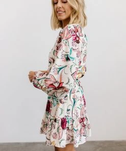 FT Dresses Tally Mini Dress | Off White Multi Print