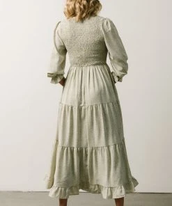 POL Tarryn Smocked Midi Dress | Dusty Olive Floral