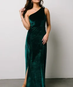 BB Custom Tatiana Velvet One Shoulder Maxi Dress | Emerald Dresses 6 BB Custom Tatiana Velvet One Shoulder Maxi Dress | Emerald Dresses