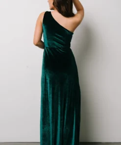 BB Custom Tatiana Velvet One Shoulder Maxi Dress | Emerald Dresses 5 BB Custom Tatiana Velvet One Shoulder Maxi Dress | Emerald Dresses