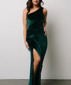 BB Custom Tatiana Velvet One Shoulder Maxi Dress | Emerald Dresses 7 BB Custom Tatiana Velvet One Shoulder Maxi Dress | Emerald Dresses