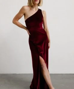 BB Custom Tatiana Velvet One Shoulder Maxi Dress | Merlot Dresses 20 BB Custom Tatiana Velvet One Shoulder Maxi Dress | Merlot Dresses