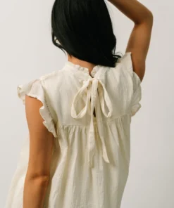 IL Tops Tayler Mock Neck Blouse | Cream