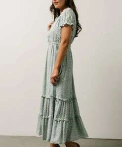 IL Tenneson Midi Dress | Dusty Blue Floral Dresses