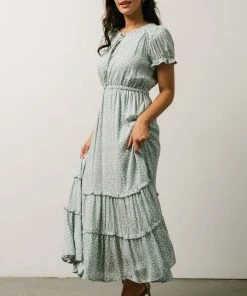 IL Tenneson Midi Dress | Dusty Blue Floral Dresses