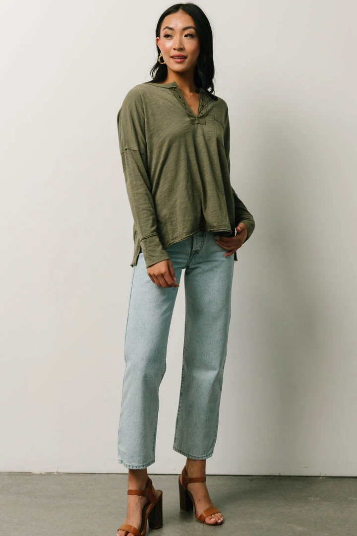 IL Boho Thatcher Long Sleeve Top | Olive 6 IL Boho Thatcher Long Sleeve Top | Olive