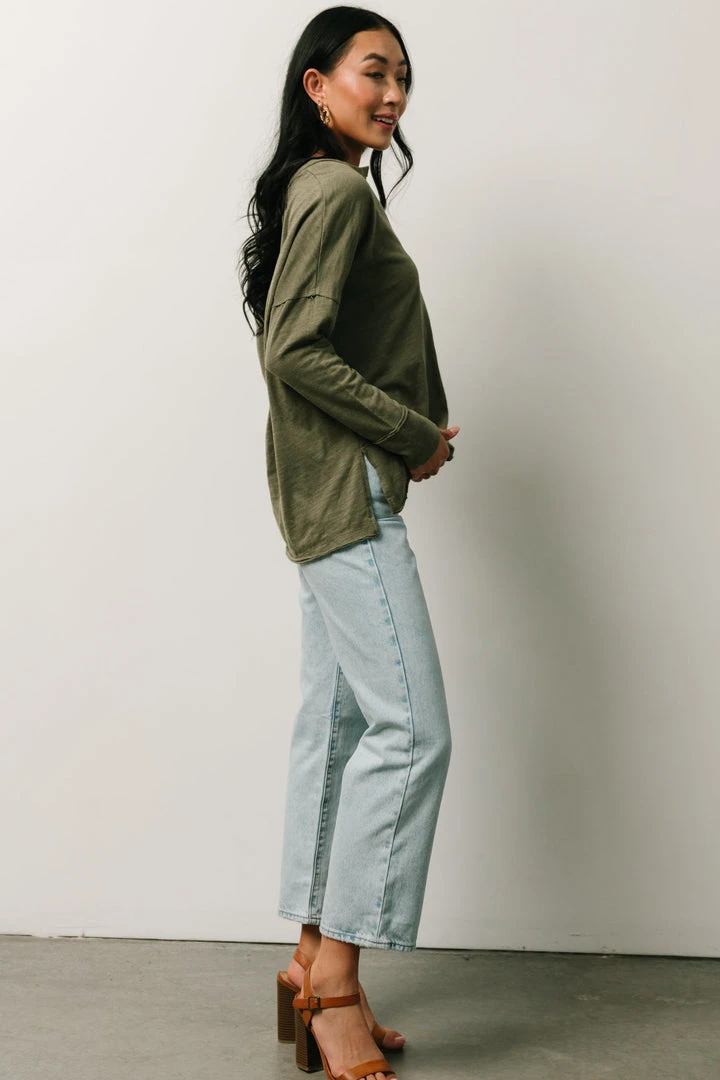 IL Boho Thatcher Long Sleeve Top | Olive 7 IL Boho Thatcher Long Sleeve Top | Olive