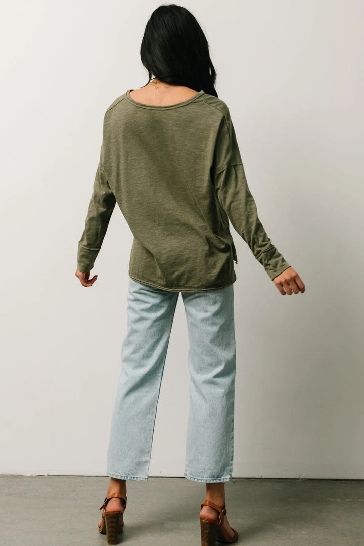 IL Boho Thatcher Long Sleeve Top | Olive 4 IL Boho Thatcher Long Sleeve Top | Olive