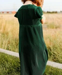 BB Custom Dresses Toddler Athena Pleated Midi Dress | Forest