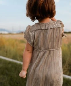 BB Custom Toddler Athena Pleated Midi Dress | Gold Flower Girl