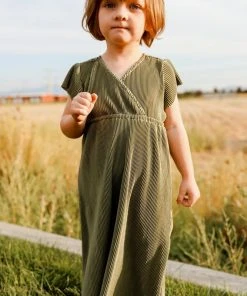 BB Custom Toddler Athena Pleated Midi Dress | Sage