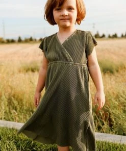 BB Custom Toddler Athena Pleated Midi Dress | Sage