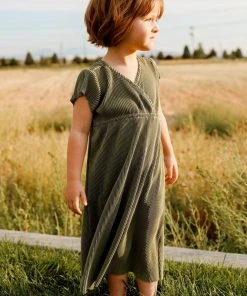 BB Custom Toddler Athena Pleated Midi Dress | Sage
