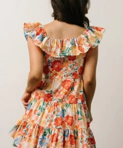 SL Dresses Tonya Ruffle Mini Dress | Orange Multi Floral