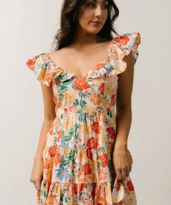 SL Dresses Tonya Ruffle Mini Dress | Orange Multi Floral