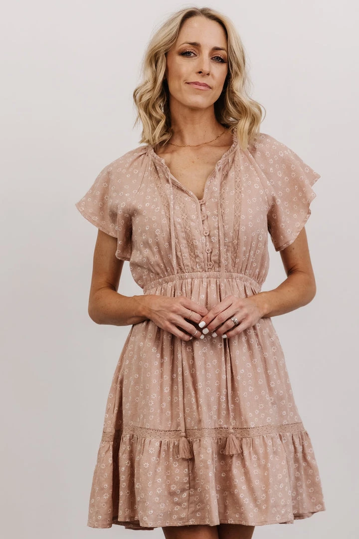 IL Trixie Tie Neck Mini Dress | Dusty Rose Dresses 2 IL Trixie Tie Neck Mini Dress | Dusty Rose Dresses