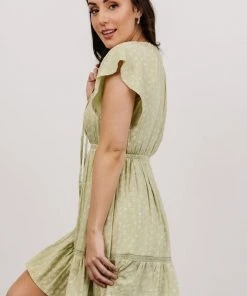 IL Trixie Tie Neck Mini Dress | Light Green Dresses