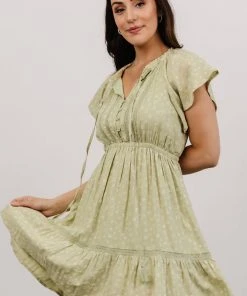 IL Trixie Tie Neck Mini Dress | Light Green Dresses