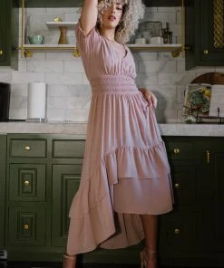 BB Custom Tuscany High-Low Dress | Nude Blush
