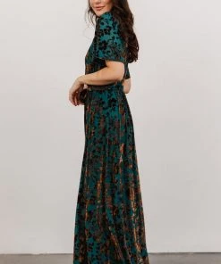 BB Custom Uma Velvet Maxi Dress | Bronze + Jade Dresses