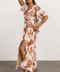BB Custom Uma Velvet Maxi Dress | Cream Floral 12 BB Custom Uma Velvet Maxi Dress | Cream Floral