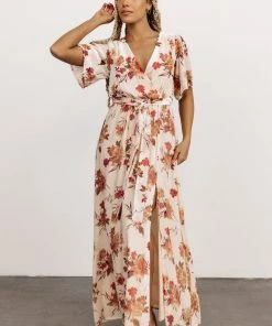 BB Custom Uma Velvet Maxi Dress | Cream Floral