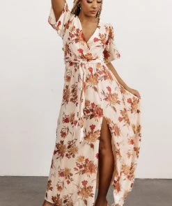 BB Custom Uma Velvet Maxi Dress | Cream Floral