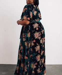 BB Custom Uma Velvet Maxi Dress | Jade Floral Dresses