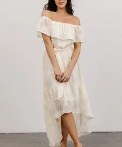 FT Uzair High Low Midi Dress | Ivory Shop All