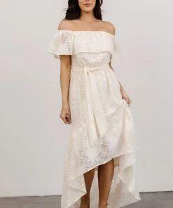 FT Uzair High Low Midi Dress | Ivory Shop All