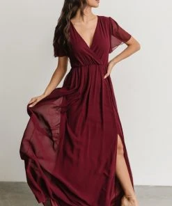 RR Vaughnie Maxi Dress | Merlot