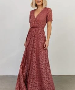Venice Lace Maxi Dress | Berry