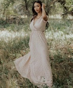RR Dresses Venice Lace Maxi Dress | Blush