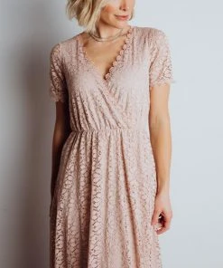 RR Dresses Venice Lace Maxi Dress | Blush