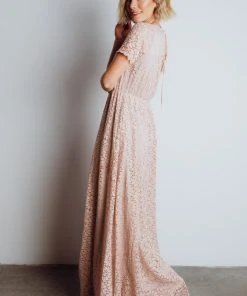 RR Dresses Venice Lace Maxi Dress | Blush
