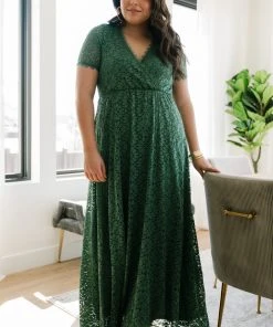 RR Venice Lace Maxi Dress | Green
