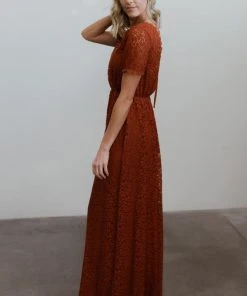 RR Venice Lace Maxi Dress | Rust