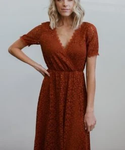 RR Venice Lace Maxi Dress | Rust