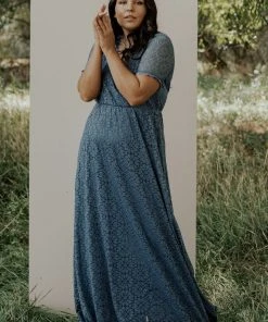 RR Dresses Venice Lace Maxi Dress | Slate Blue 17 RR Dresses Venice Lace Maxi Dress | Slate Blue