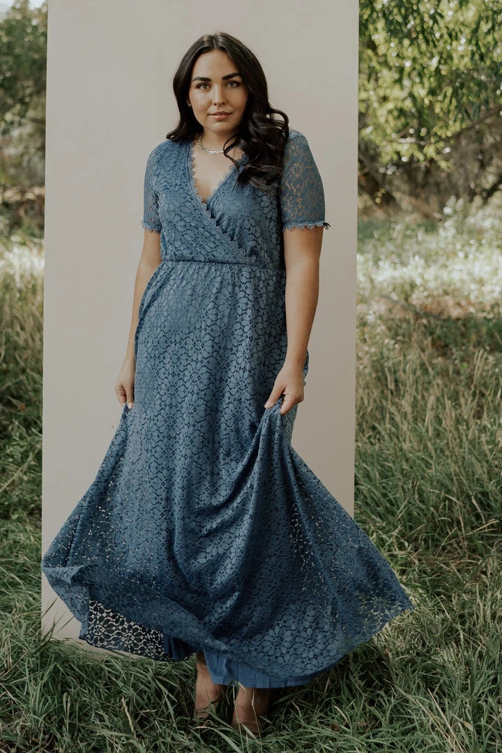 RR Dresses Venice Lace Maxi Dress | Slate Blue 4 RR Dresses Venice Lace Maxi Dress | Slate Blue