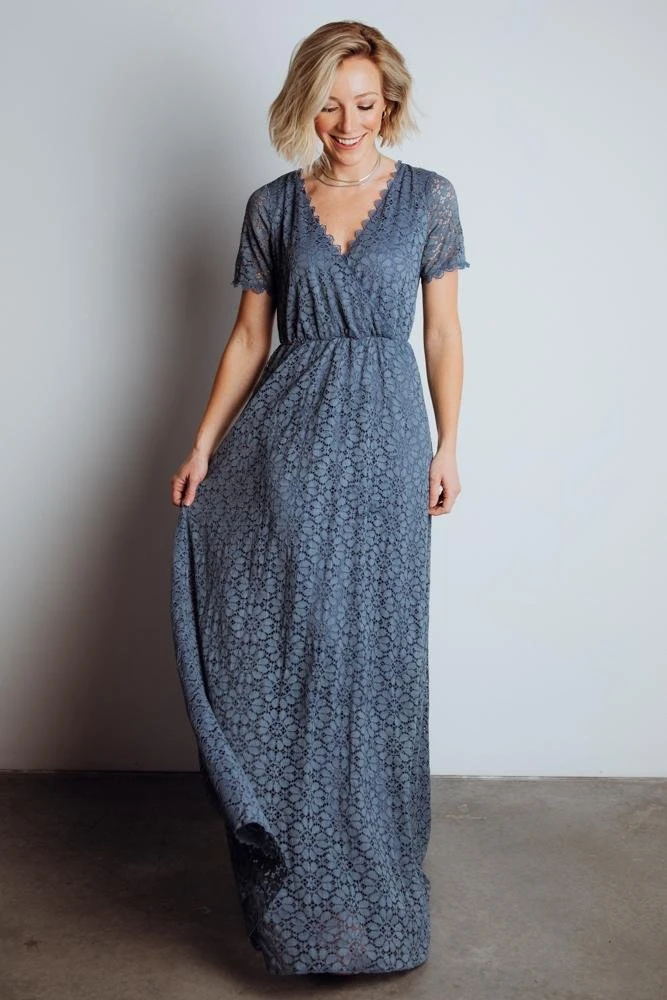 RR Dresses Venice Lace Maxi Dress | Slate Blue 2 RR Dresses Venice Lace Maxi Dress | Slate Blue