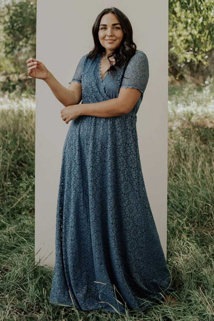 RR Dresses Venice Lace Maxi Dress | Slate Blue 1 RR Dresses Venice Lace Maxi Dress | Slate Blue