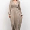 BB Custom Dresses Venus Pleated Maxi Dress | Gold