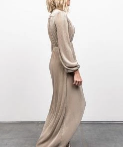 BB Custom Dresses Venus Pleated Maxi Dress | Gold