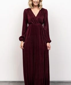 BB Custom Dresses Venus Pleated Maxi Dress | Mulberry