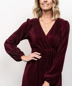 BB Custom Dresses Venus Pleated Maxi Dress | Mulberry