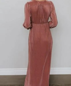 BB Custom Venus Pleated Maxi Dress | Rose