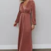 BB Custom Venus Pleated Maxi Dress | Rose