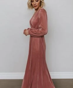 BB Custom Venus Pleated Maxi Dress | Rose